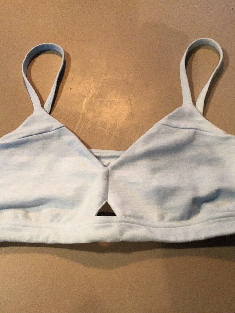ALO Yoga Pale Blue Triangle Bralette with Front Cutout